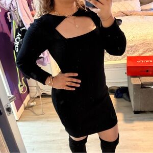 Guess Black Long Sleeve Dress